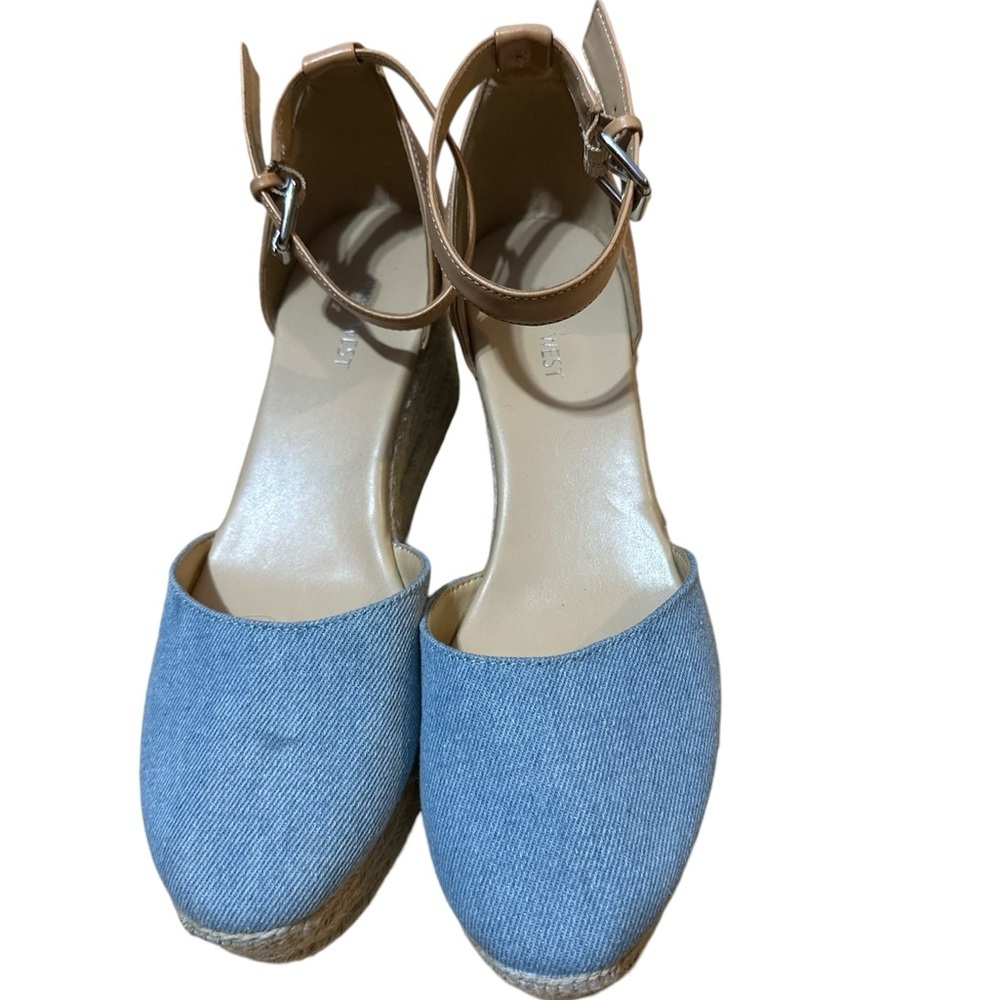 Nine West Ariela 3 Denim Espadrille Wedge Sandals
Size 10 Nine West